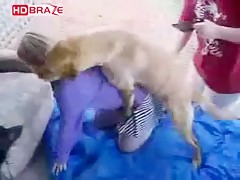Finger fuck big ass before taking dog dick into her deep hole animal HD xxx