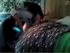 Nice girl gets nailed by cute dog - Animal sex