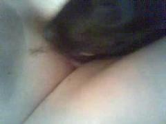 Horny girl masturbating with her dog