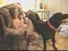 Dog loves digging his owner's pussy
