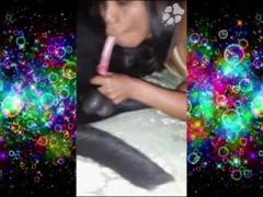Amateur girl slut blowjob and taking dog's cock inside
