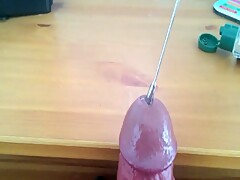 Sounding and cumming through penis plug