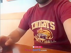Bearded Bro Public Jerk Off in A Coffee Shop