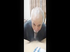 Old daddy give me blowjob and eat my cum