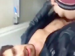 He gets his ass fucked on the stairscase
