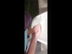 German Public Restroom Wank And Cum