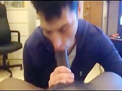 White Mexican Young Boy Sucking Black Cock Eating Cums