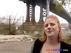Whore with big juggs gets her tits fondled by an older guy