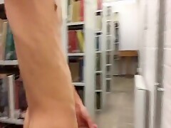 Gay teen public outdoor Wank in Library
