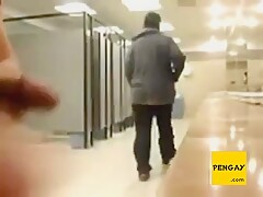 Bigcockflasher - Caught wanking in public restroom