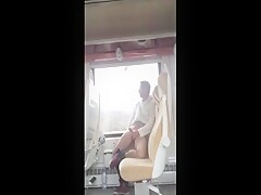 A striptease in a public train