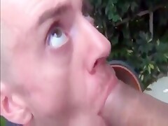 Cum in mouth - outside
