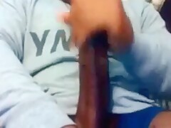 Str8 Guy Stroking his BBC to Porn ( Double Cum )