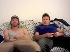 Str8 best friends jerking together watching porn
