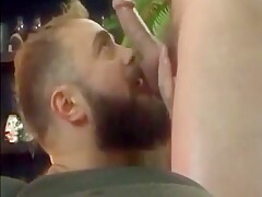 Bearded guy suck and swallow