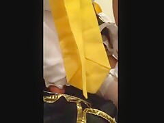 Amateur Asian CD cums while riding cock
