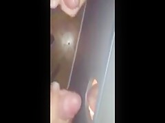 Me and a buddy feed a glory hole mouth a couple of loads