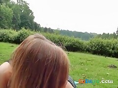 Girlfriend gets creampied outside