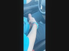 Wanking and cumming in the car with a buddy