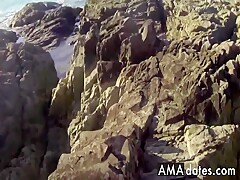 mature cum in beach
