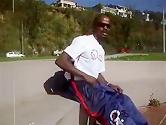 big cock jerking off in public