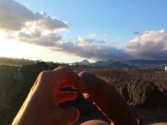 masturbation beach in front two girls with cum