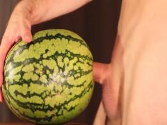 water melon cum - fucking a melon and cumming