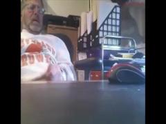 old bearded grandpa shooting his load