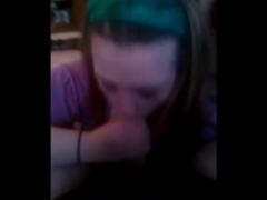 Young BBW giving a sensual blowjob