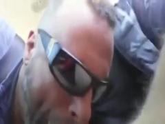 Guy blows me in the car spills the cum and licks it up