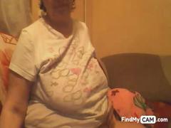 Mature BBW with huge boobs on webcam