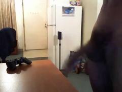 BIG CURVED BLACK DONKEY DICK BLOWING SOME JIZZ