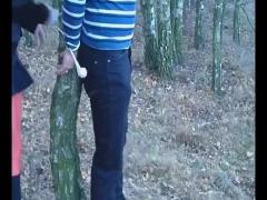 In wood irl fucked tied to