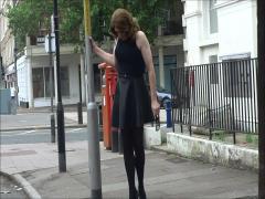 Sexy Transvestite masturbating out side the post office