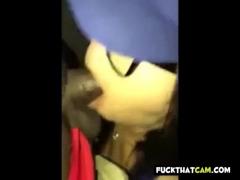 Amateaur Asian slut taking cum on her face,glasses and hat
