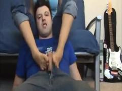 Horny footjob
