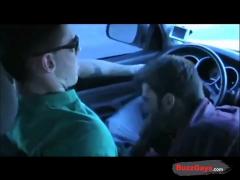 Big cock blowjob in moving car