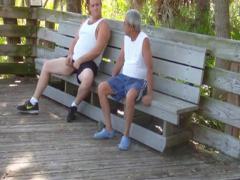 older gays have sex in public park