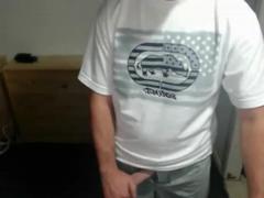 Cute nerdy boy cum to face on webcam