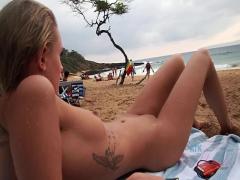 ATK Girlfriends: Before she goes to the naked beach, she shaves her pussy.   The 4k beach   A blonde